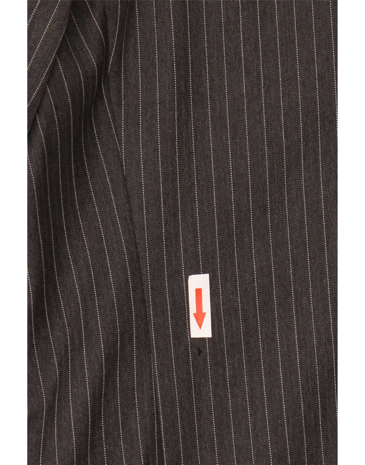 Massimo Dutti Herren-Blazer mit 2 Knöpfen, EU 40, mittelgraue Nadelstreifenwolle