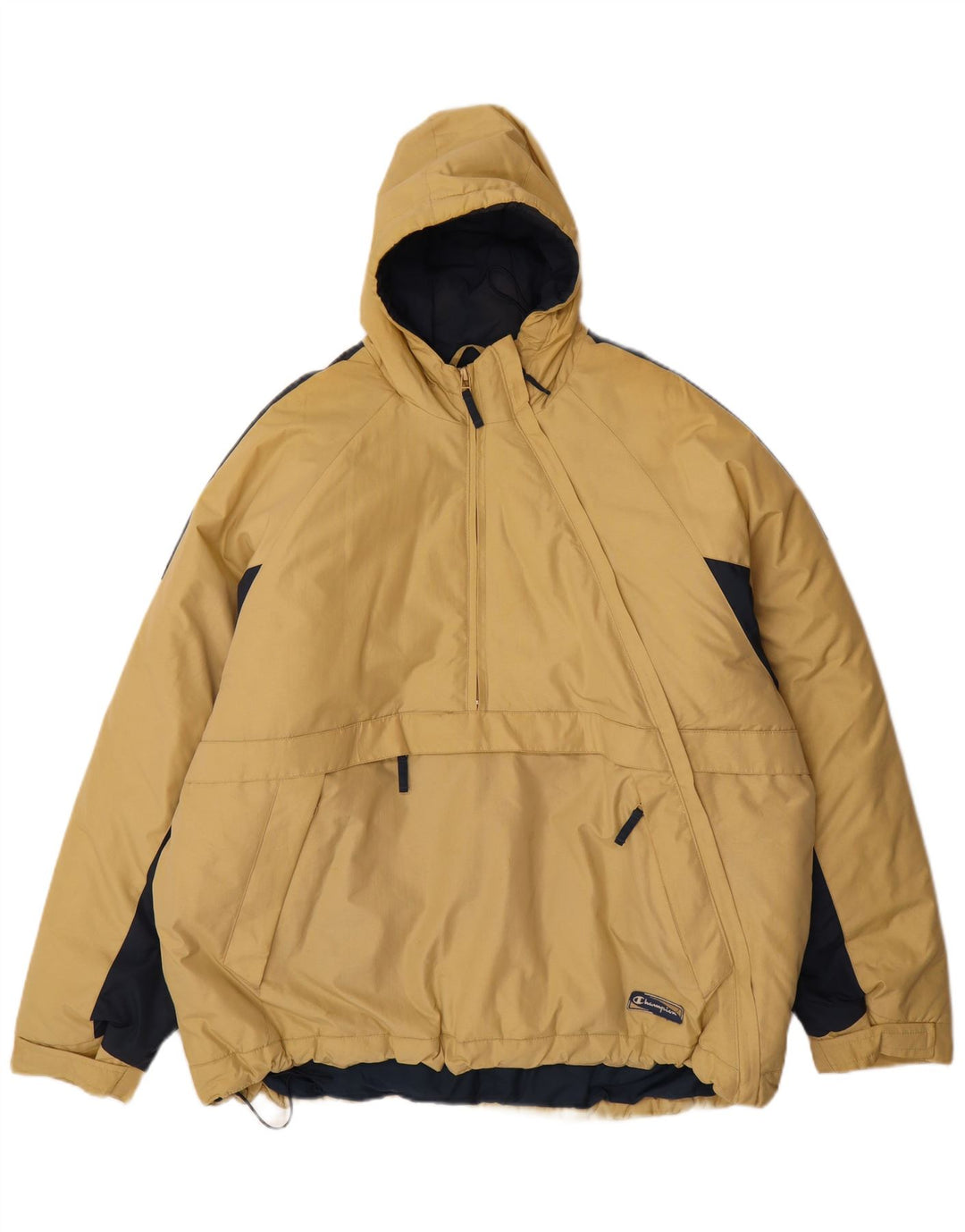 Champion Herren-Kapuzenpullover, wattierte Jacke, UK 42, XL, Beige, Farbblock