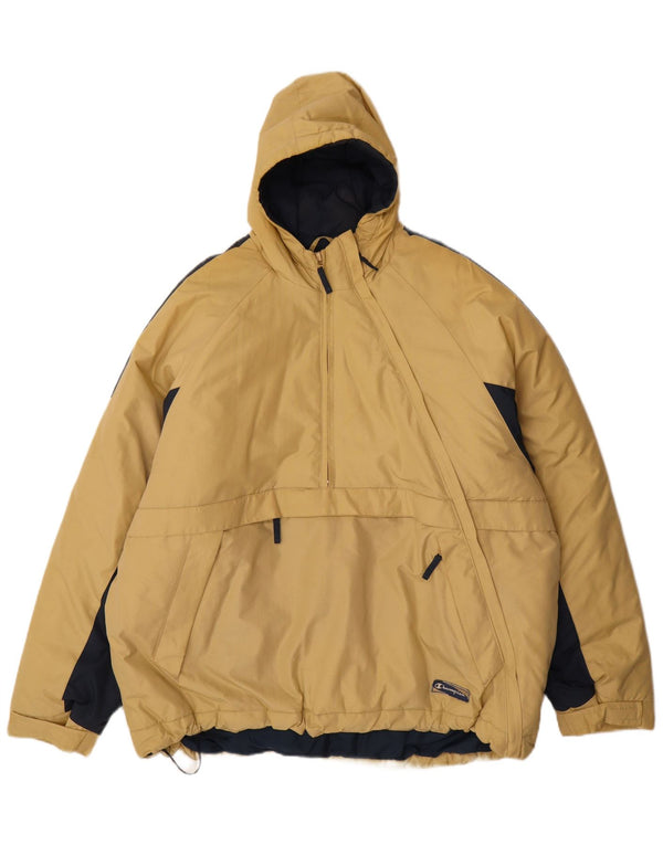 Champion Herren-Kapuzenpullover, wattierte Jacke, UK 42, XL, Beige, Farbblock