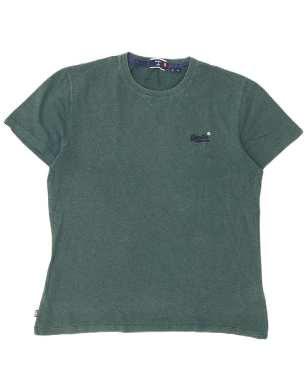 Superdry Herren T-Shirt Top XL aus grüner Baumwolle