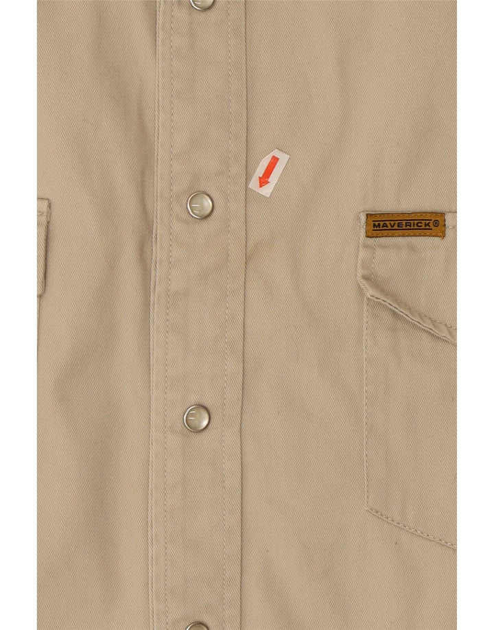 MAVERICK Herren-Westernhemd, groß, beige, Baumwolle