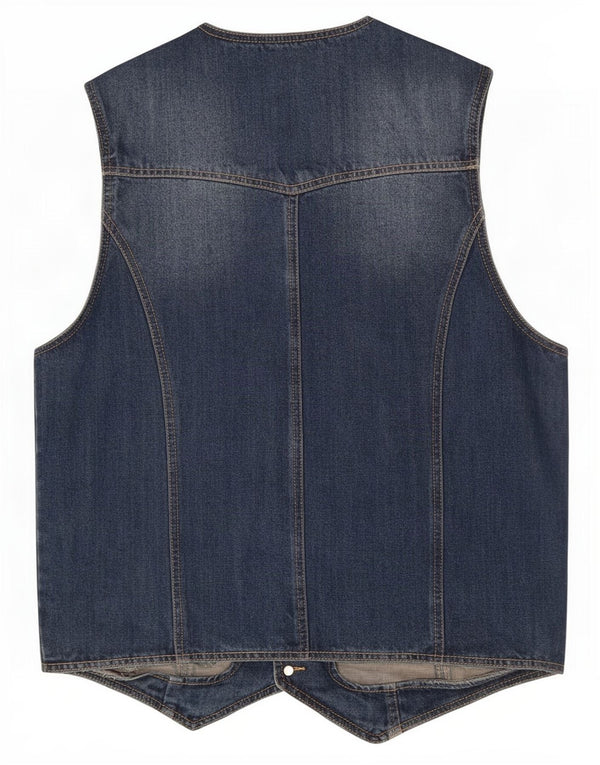 Vintage Herren Jeansweste IT 52 Große blaue Baumwolle
