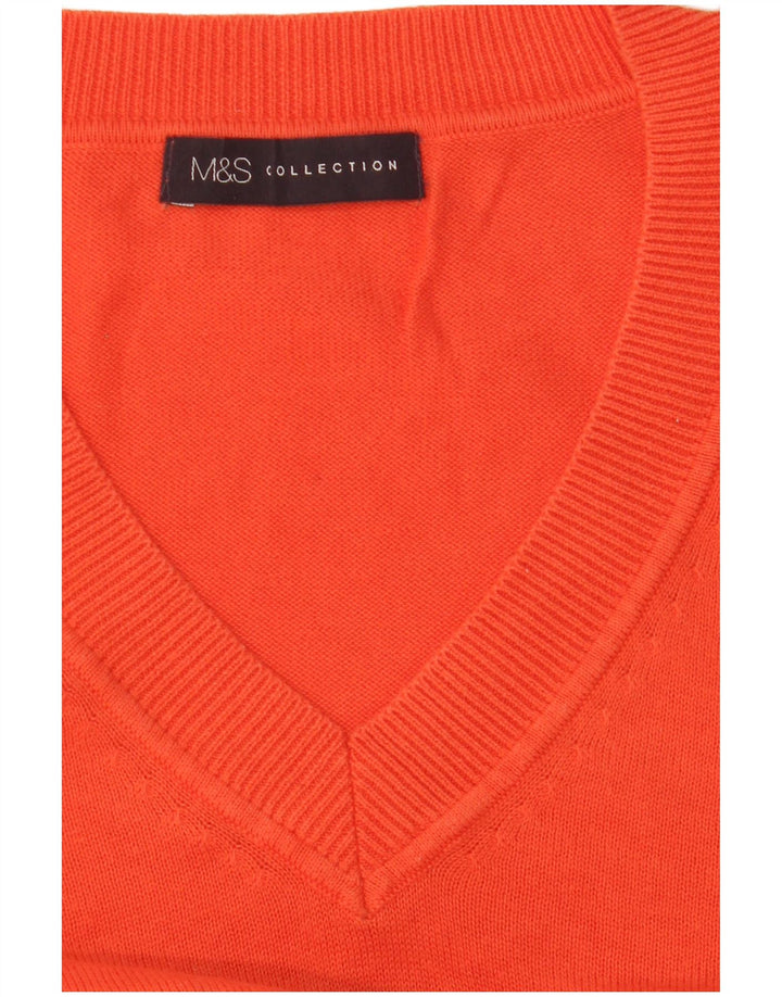 Marks & Spencer Damen-Pullover mit V-Ausschnitt, Gr. 14, Mittelrot