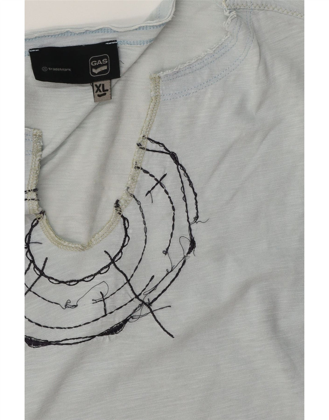 GAS Herren Grafik T-Shirt Top XL Blau meliert