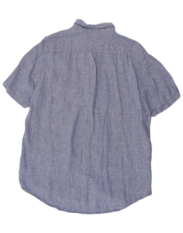 GANT Herren-Kurzarmhemd mit normaler Passform, Größe 45/46, 2XL, blauer Hahnentrittmuster