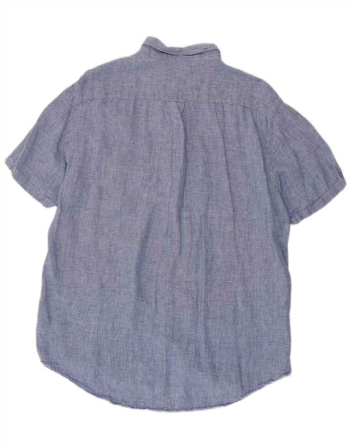 GANT Herren-Kurzarmhemd mit normaler Passform, Größe 45/46, 2XL, blauer Hahnentrittmuster