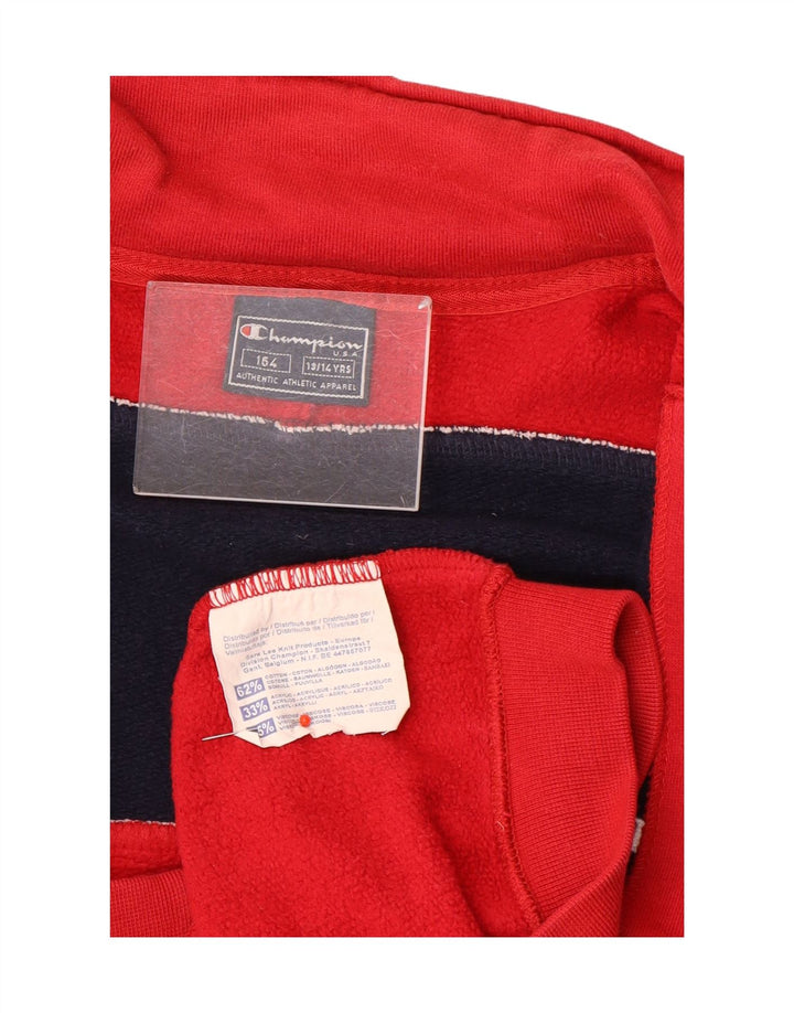 Champion Jungen-Trainingsanzug-Top-Jacke, 13–14 Jahre, rote Colourblock-Baumwolle
