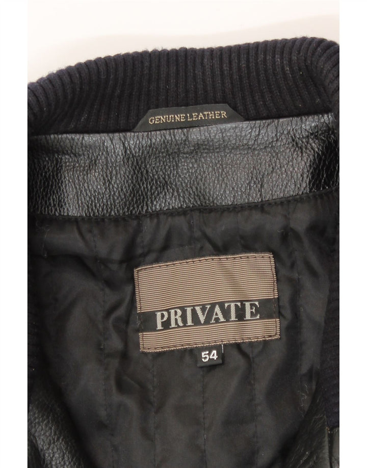 Private Herren Lederjacke IT 54 2XL Schwarzes Leder