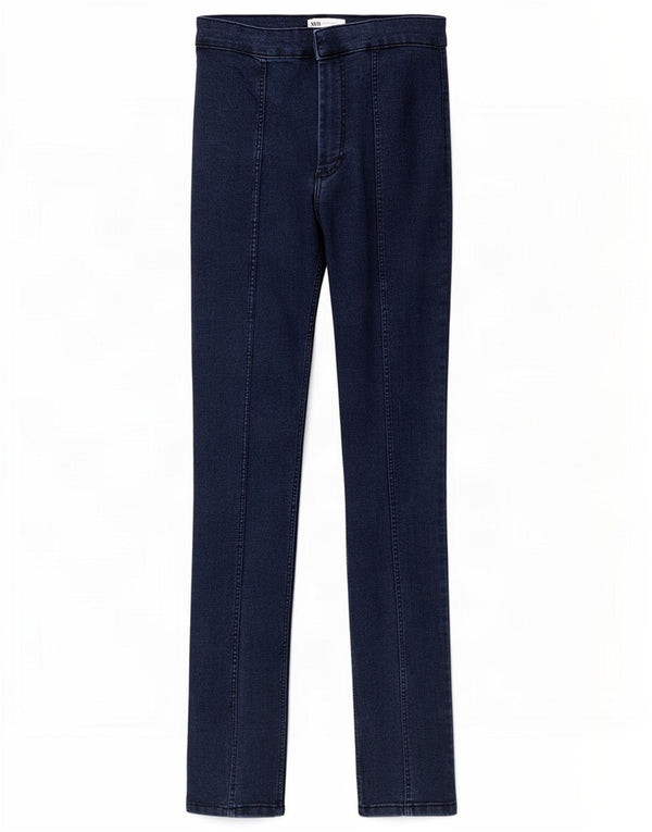 Zara Damen-Jeans mit hoher Taille, Röhrenjeans, EU 38, Größe S, W28, L34, Blau, Baumwolle