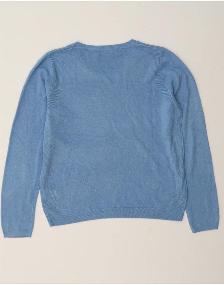 Marks & Spencer Damen-Pullover mit U-Boot-Ausschnitt, UK 12, Mittelblau, Acryl