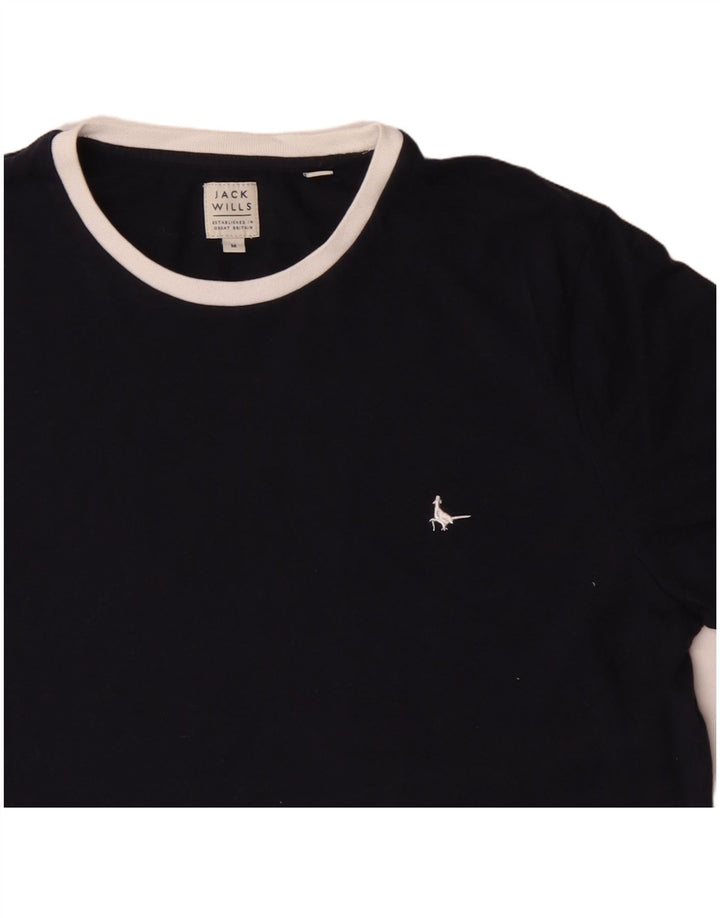 JACK WILLS Herren-T-Shirt-Oberteil aus mittelblauer Baumwolle