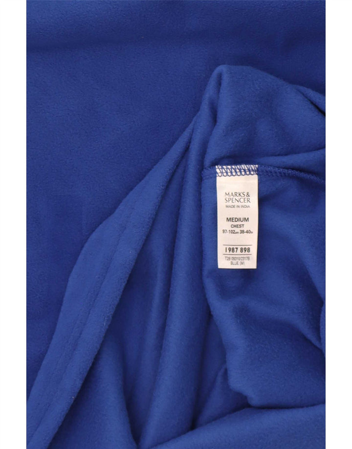 Marks & Spencer Herren Fleecepullover Mittelblaues Polyester