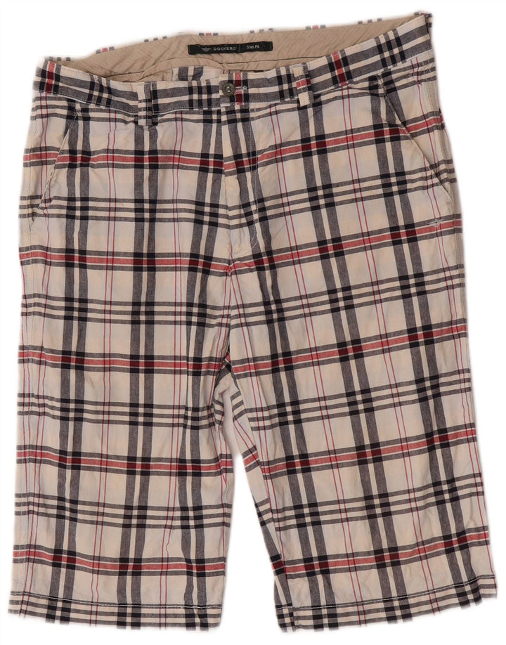 Dockers Herren Khakis Slim Fit Casual Shorts W36 Großes mehrfarbiges Karomuster