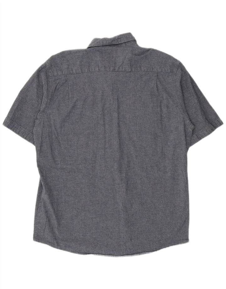 Wrangler Herren-Kurzarmhemd, groß, aus blauer Baumwolle