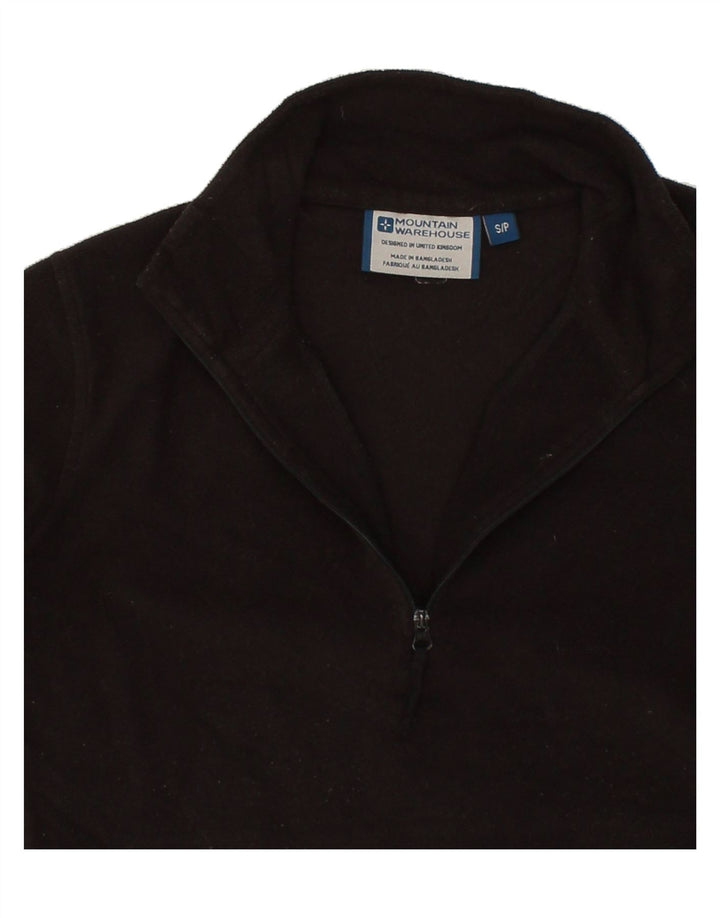 MOUNTAIN WAREHOUSE Mens Zip Neck Fleece Jumper Small Black Polyester Vintage Mountain Warehouse and Second-Hand Mountain Warehouse from Messina Hembry 