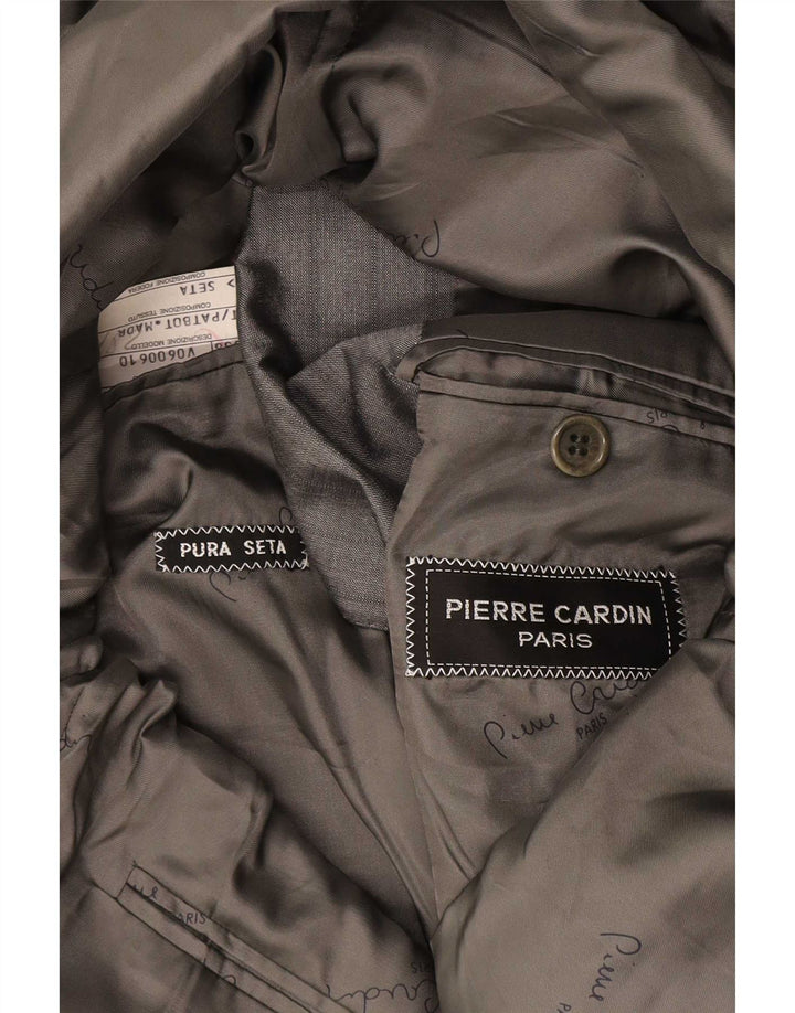 Pierre Cardin Herren-Blazer mit 2 Knöpfen, UK 38, mittelgrau, gestreift, Seide