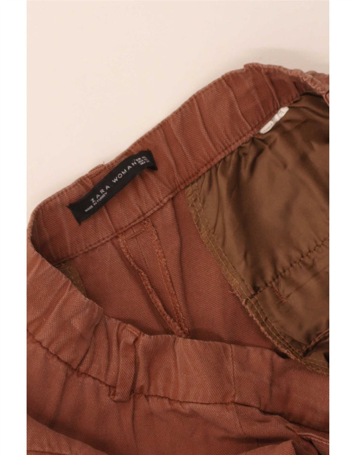 Zara Damen Caprihose XL W32 L22 Braun