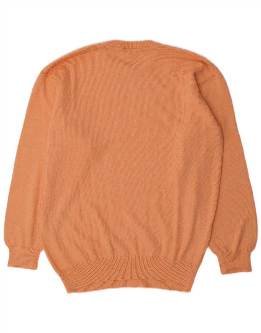 Trussardi Herren-Pullover mit U-Boot-Ausschnitt, groß, orangefarbene Baumwolle