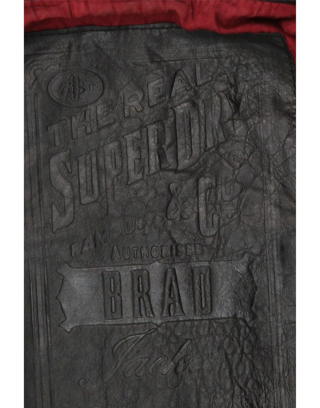 Superdry Herren Militärlederjacke UK 38 Mittelschwarzes Leder