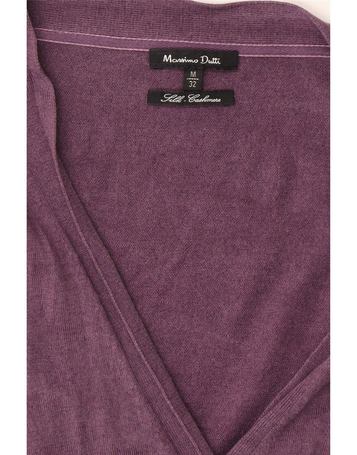 MASSIMO DUTTI Womens Crop Cardigan Sweater UK 12 Medium Purple Vintage Massimo Dutti and Second-Hand Massimo Dutti from Messina Hembry 