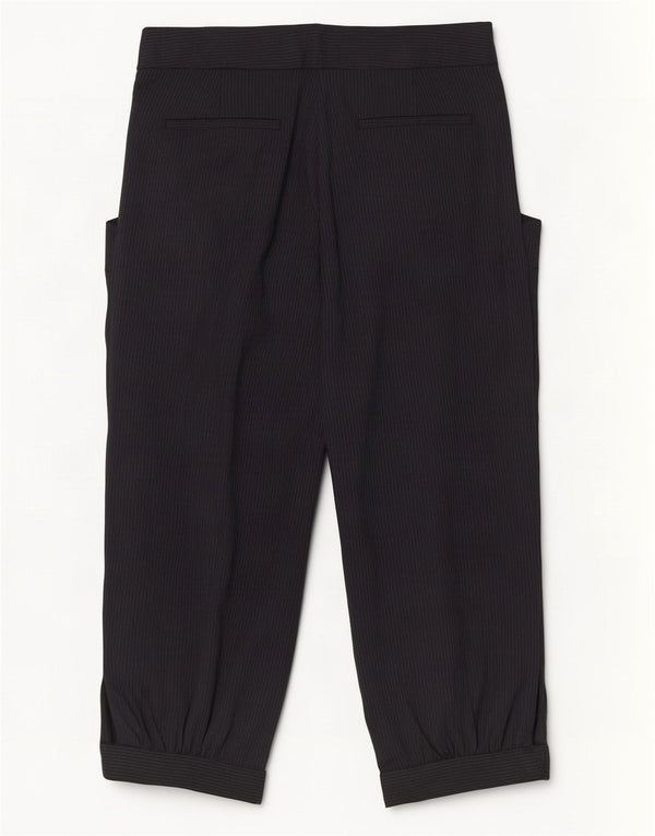 Zara Damen Capri-Hose mit Pegged, Größe S, W26, L18, Schwarz, Nadelstreifen