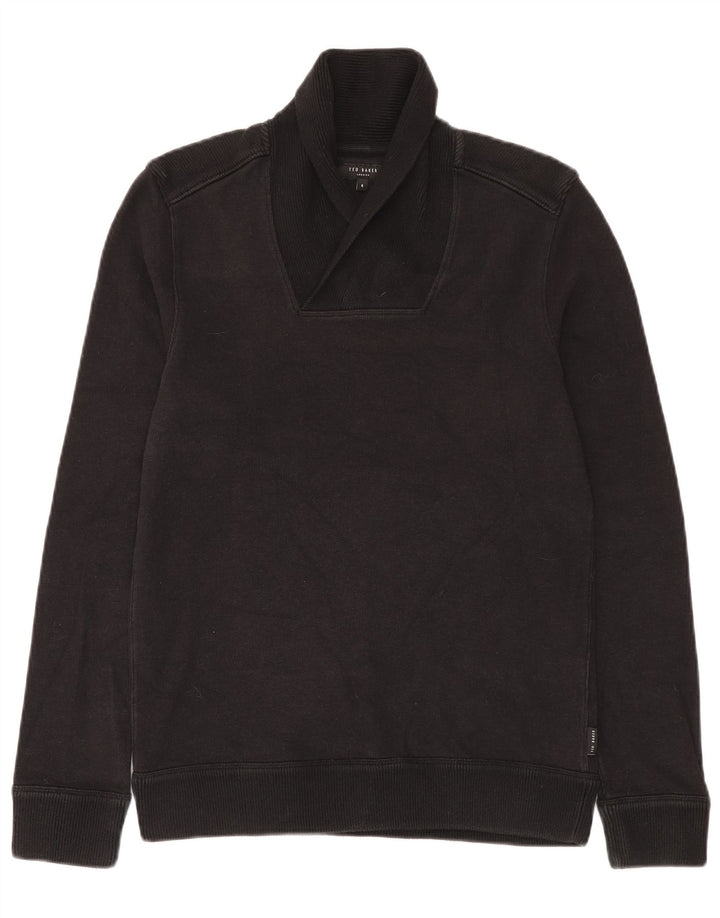 Ted Baker Herren-Pullover mit Schalkragen, Größe 4, groß, Schwarz