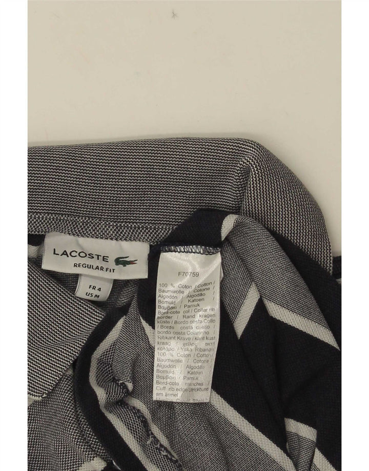 Lacoste Herren-Poloshirt mit normaler Passform, Größe 4, mittelgroß, marineblau, gestreift, Baumwolle