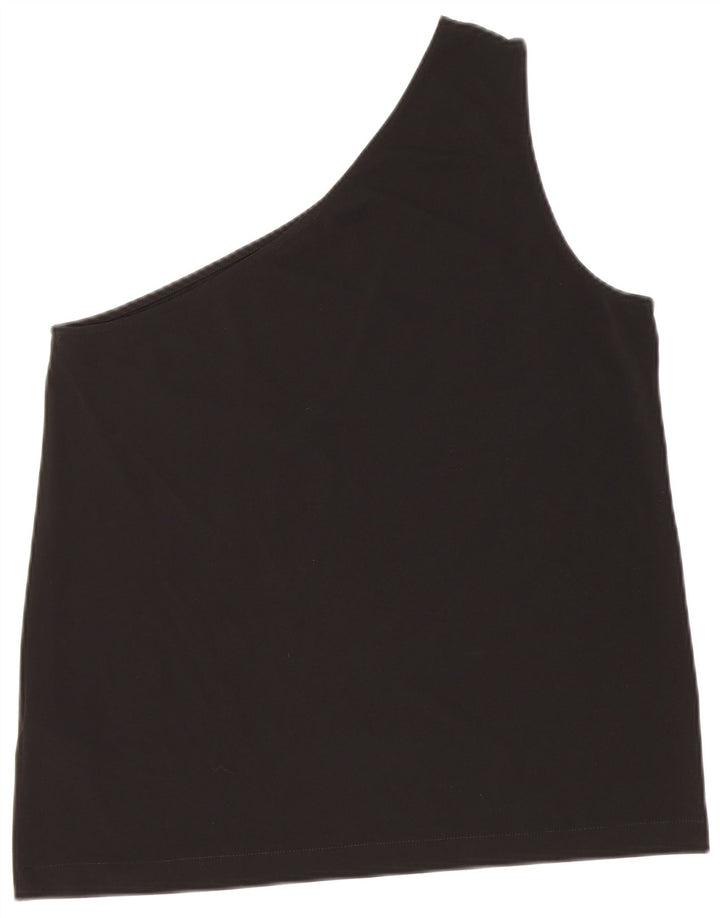 COS Damen One-Shoulder-Top UK 12 Mittelschwarze Viskose