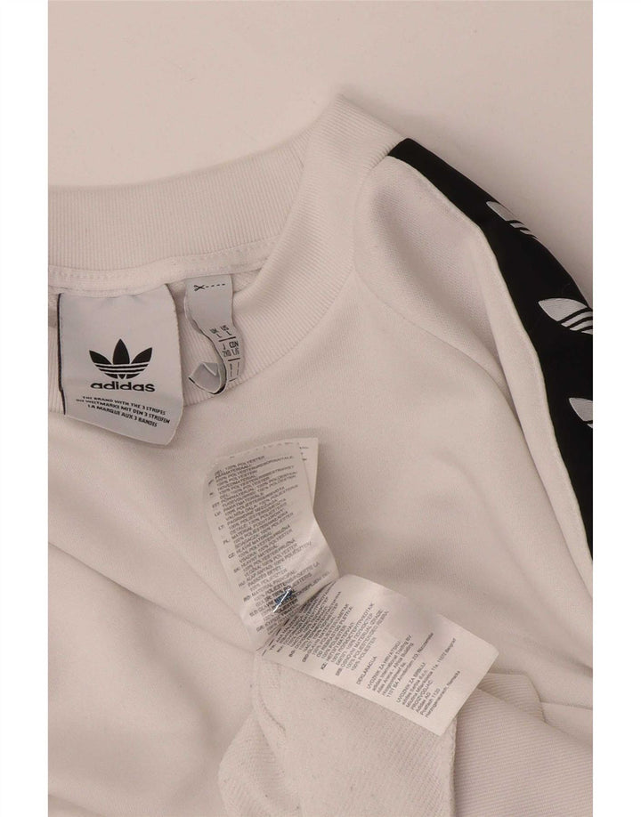 Adidas Herren Grafik-Sweatshirt-Pullover, groß, weißes Farbblock-Polyester