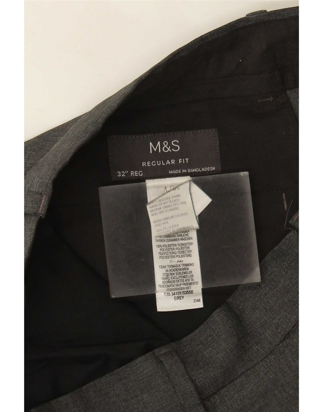 Marks & Spencer Herren-Chinohose mit gerader Passform und normaler Passform, W32 L31, Grau