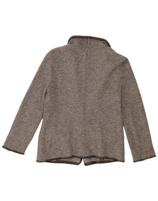 Luisa Spagnoli Damen 2-Knopf-Blazerjacke UK 14 Große graue Schurwolle