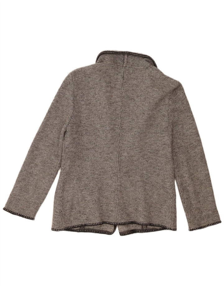 Luisa Spagnoli Damen 2-Knopf-Blazerjacke UK 14 Große graue Schurwolle