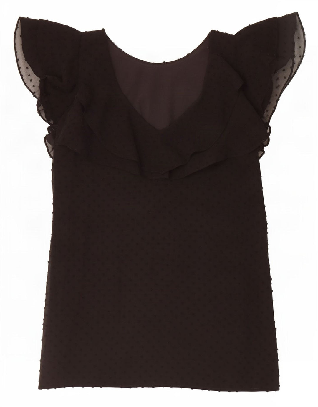 Zara Damen Basic Kleid UK 10 Small Schwarz geflecktes Polyester