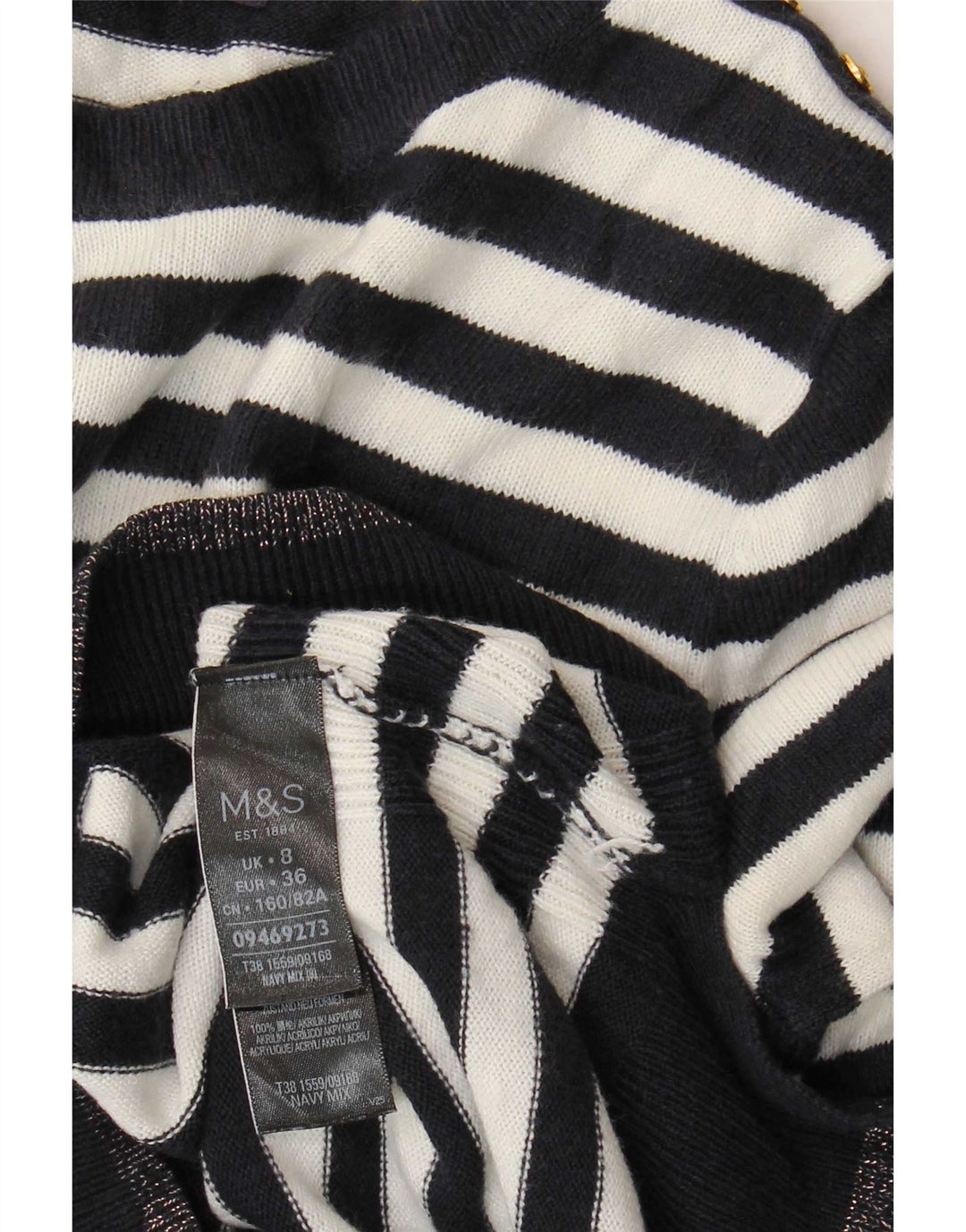 Marks & Spencer Damen-Pullover mit U-Boot-Ausschnitt, Gr. 8, Marineblau