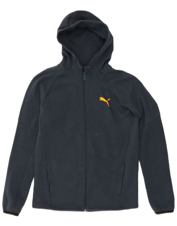 Puma Jungen-Kapuzenpullover mit Reißverschluss, 13–14 Jahre, marineblaue Baumwolle