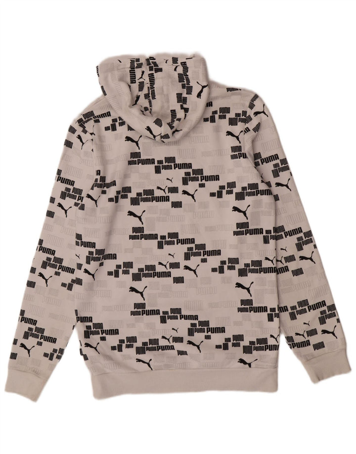 Puma Herren-Kapuzenpullover mit Grafik, Größe S, weiße Baumwolle