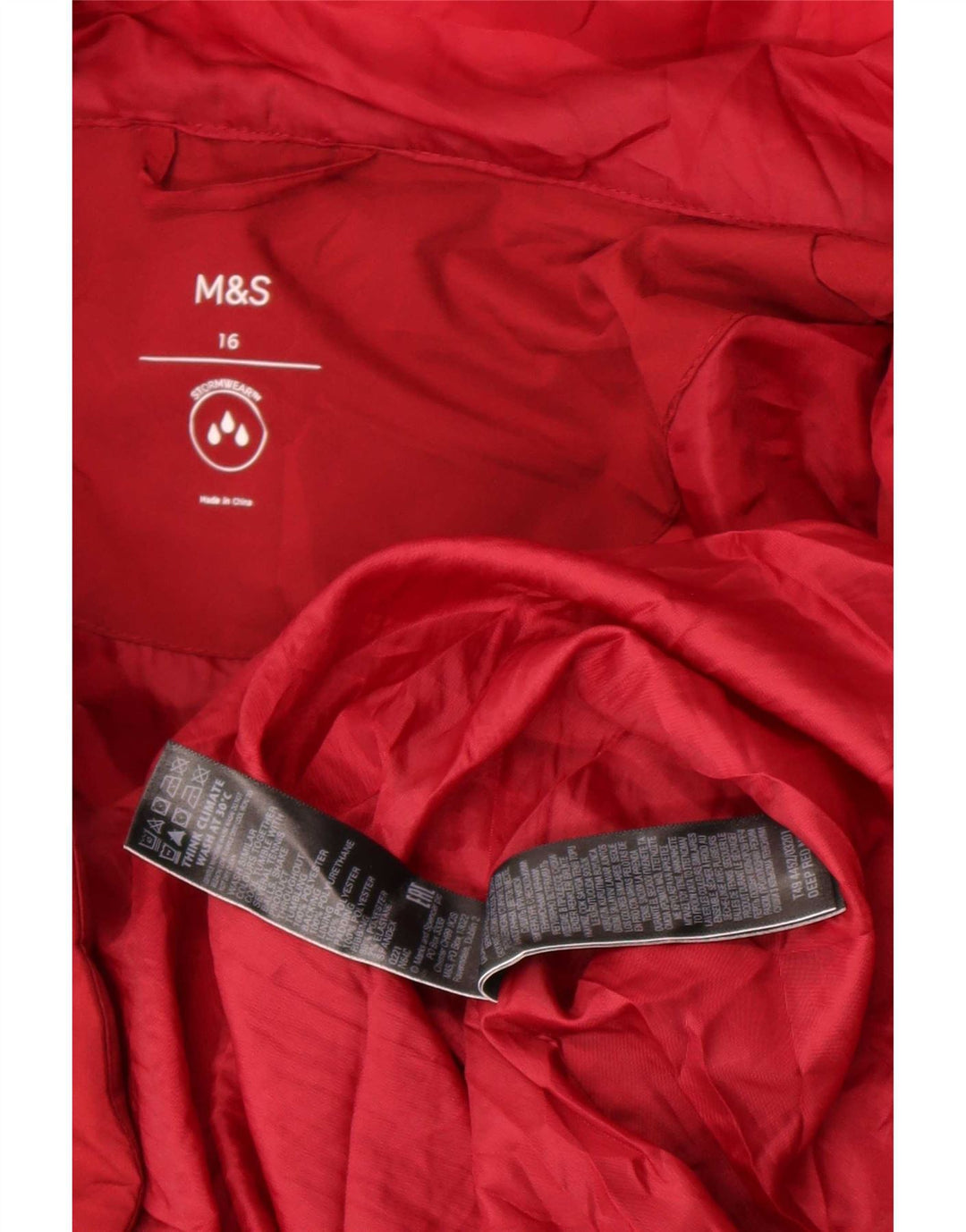 Marks & Spencer Damen-Übergroßer, gepolsterter Mantel mit Kapuze, UK 16, Größe L, Rot