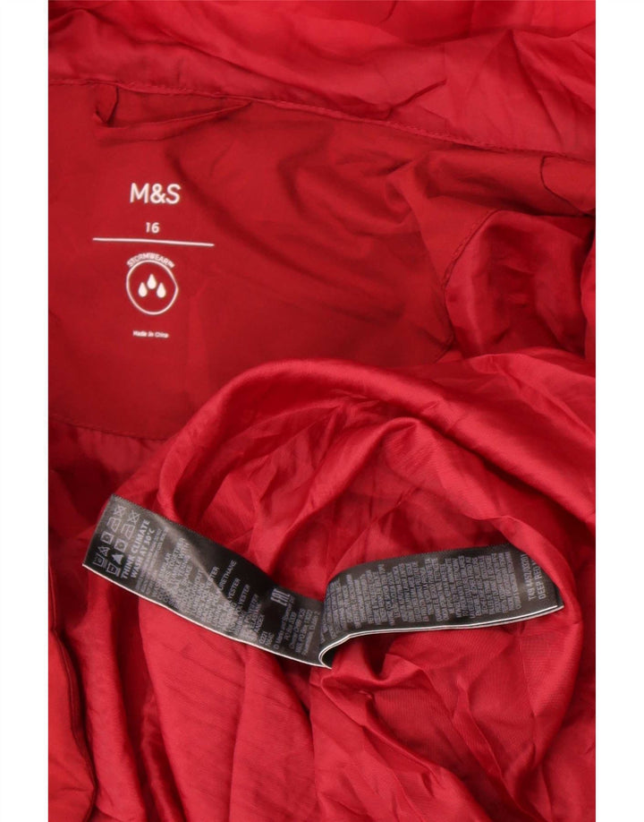 Marks & Spencer Damen-Übergroßer, gepolsterter Mantel mit Kapuze, UK 16, Größe L, Rot