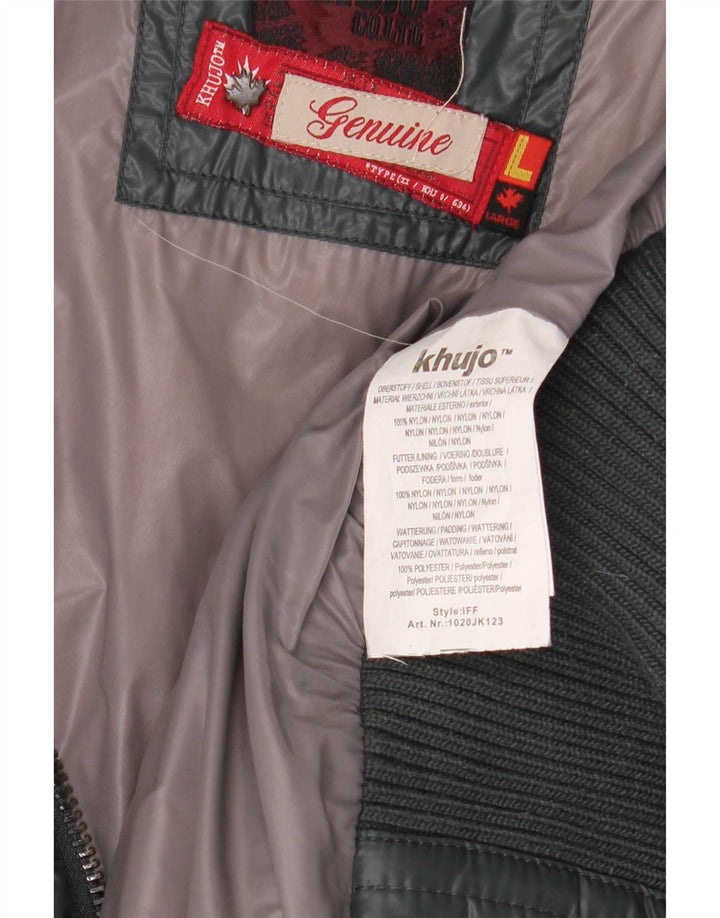 KHUJO Wattierte Damenjacke UK 14 Large Grünes Nylon