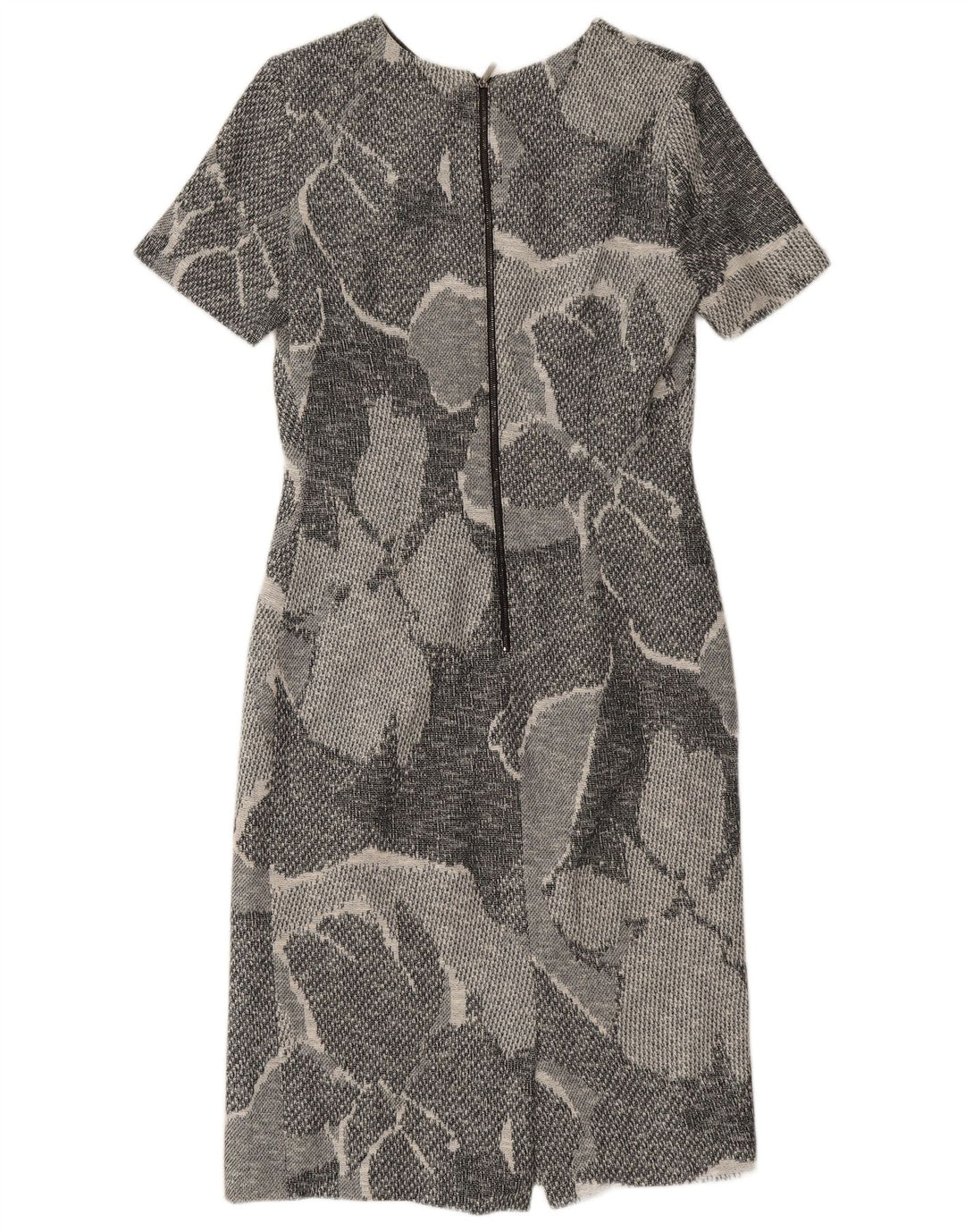 Hugo Boss Damen Etuikleid UK 12 Mittelgrau geblümt