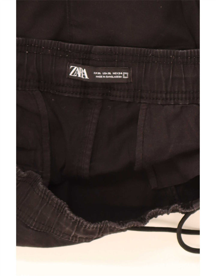Zara Herren Chinoshorts XL W34 Schwarze Baumwolle