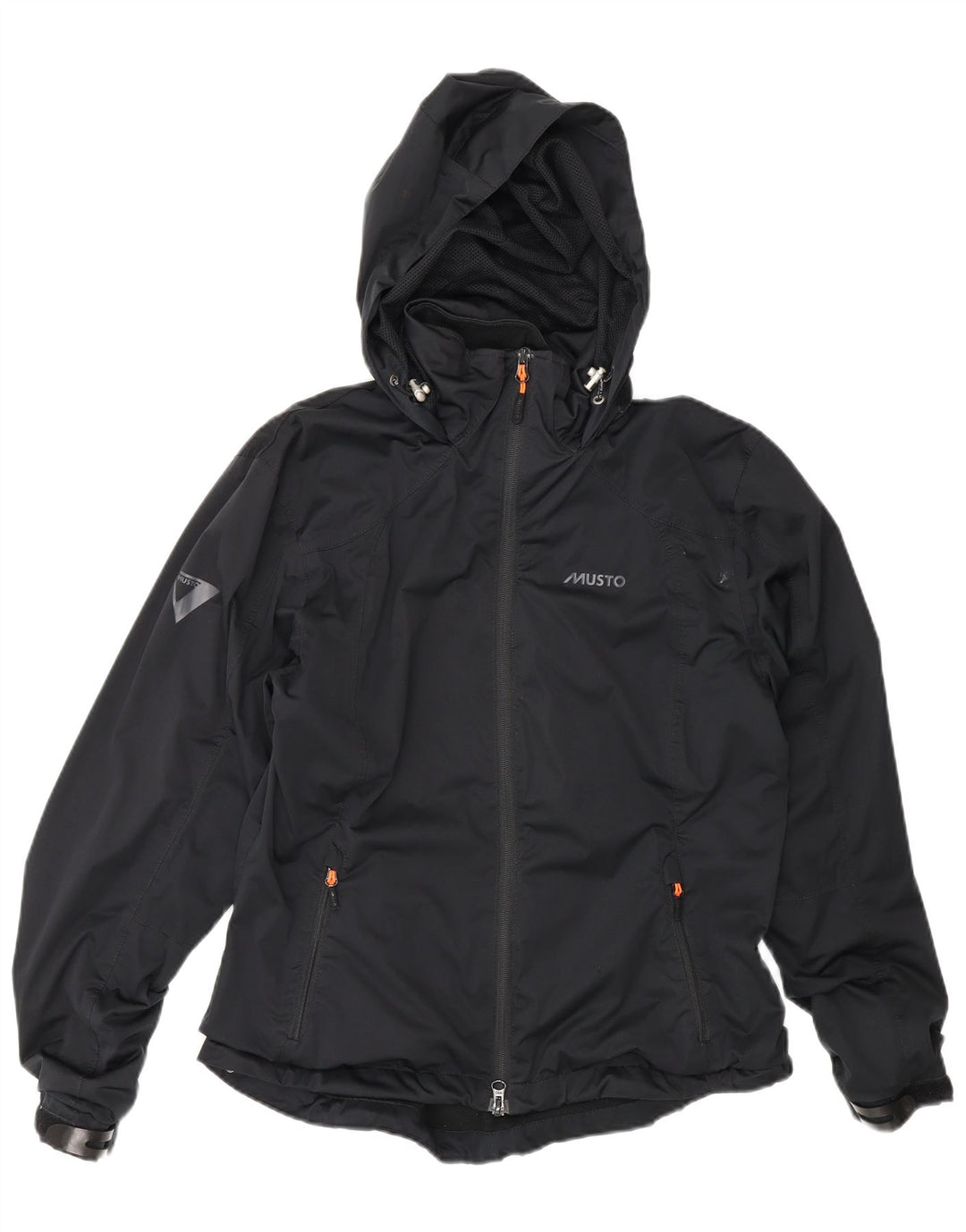 Musto Damen-Windbreaker-Jacke mit Kapuze, übergroß, Gr. 10, Schwarz