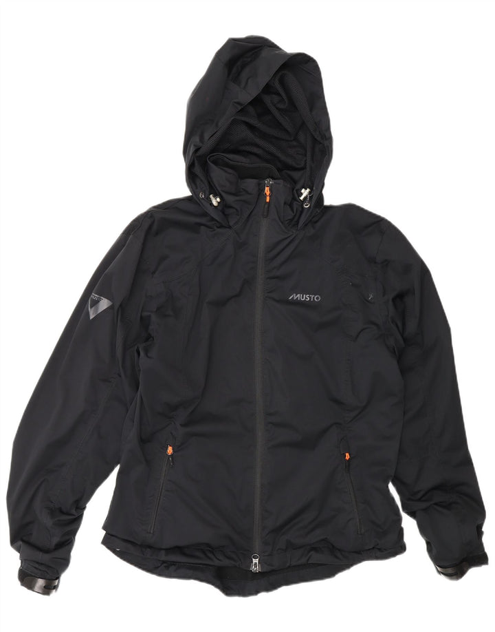 Musto Damen-Windbreaker-Jacke mit Kapuze, übergroß, Gr. 10, Schwarz