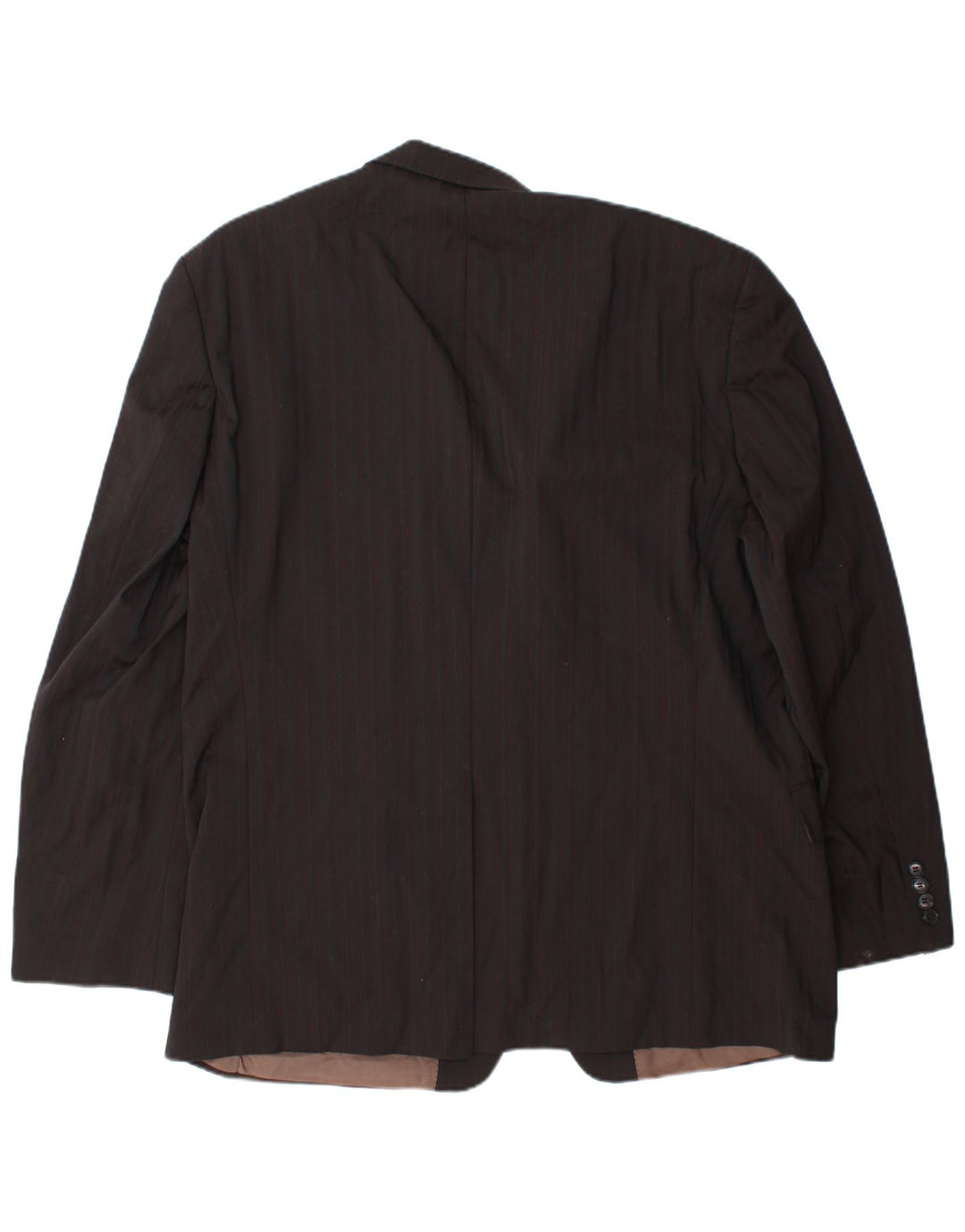 HUGO BOSS Herren 2-Knopf-Blazerjacke EU 58 4XL Braune Nadelstreifenwolle