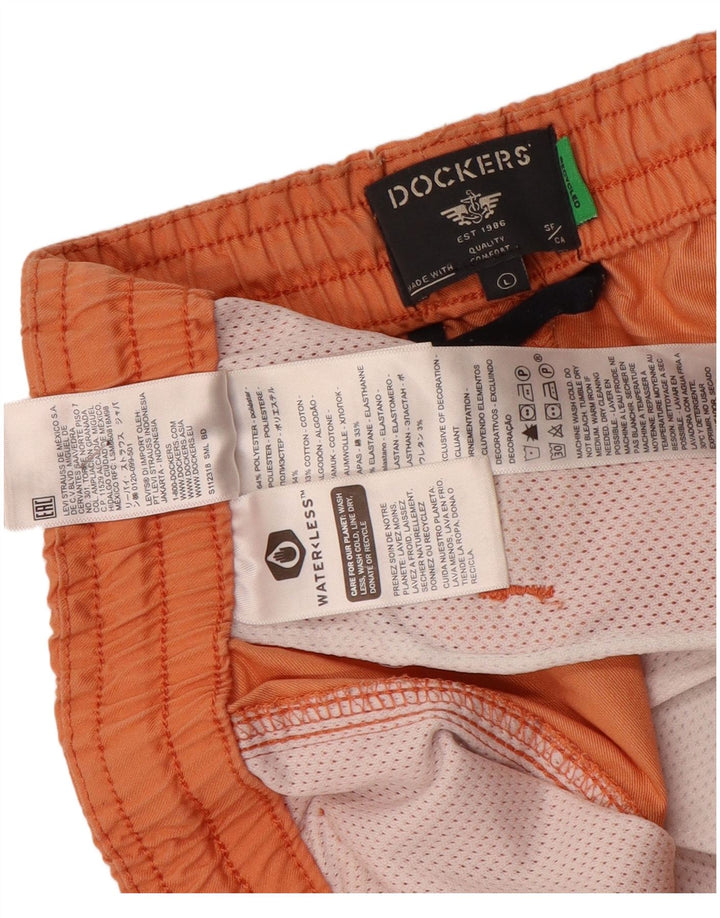 Dockers Herren-Chinoshorts, Größe L, W36, Orange, Polyester