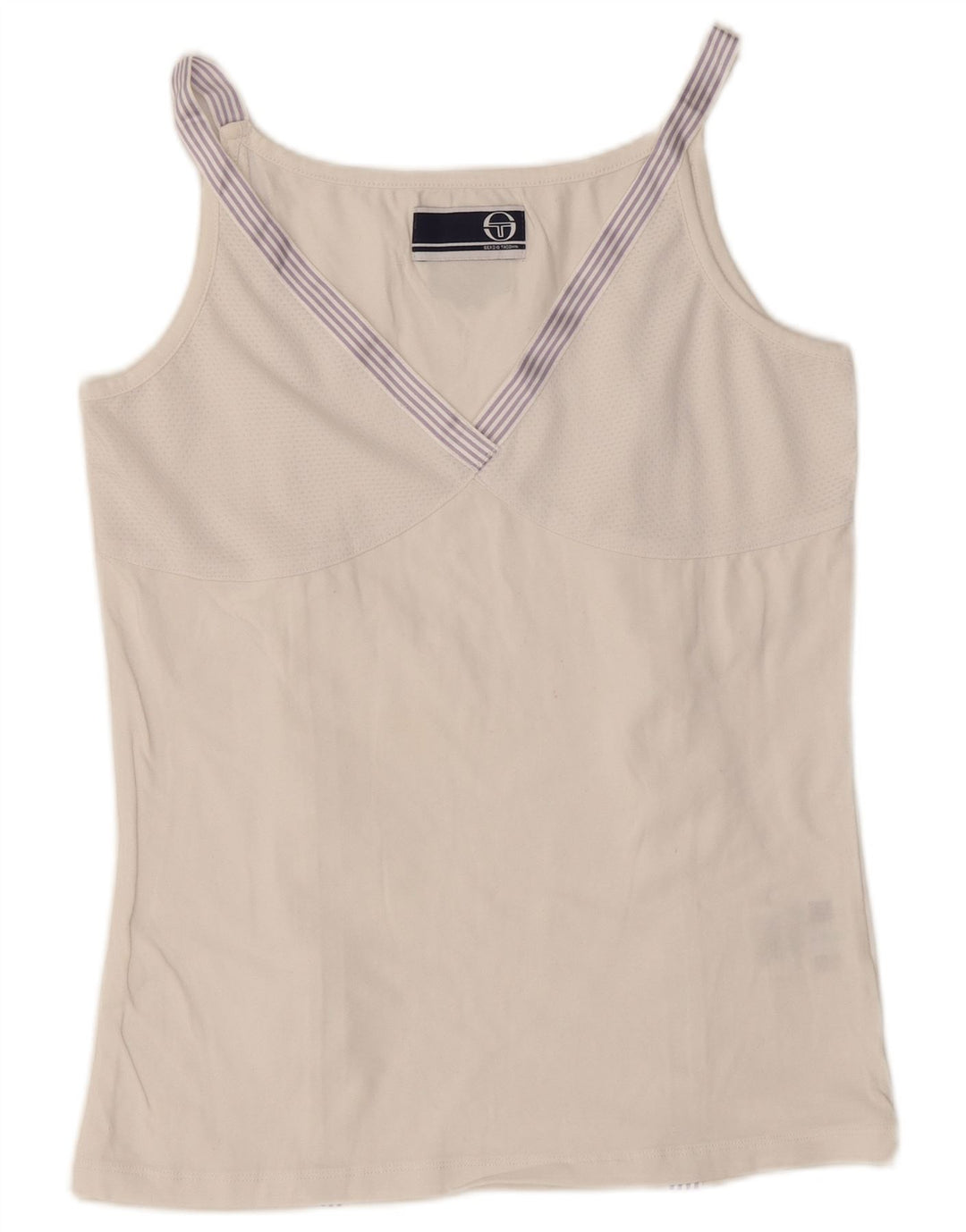 Sergio Tacchini Damen Weste Top UK 10 Small Weiße Baumwolle