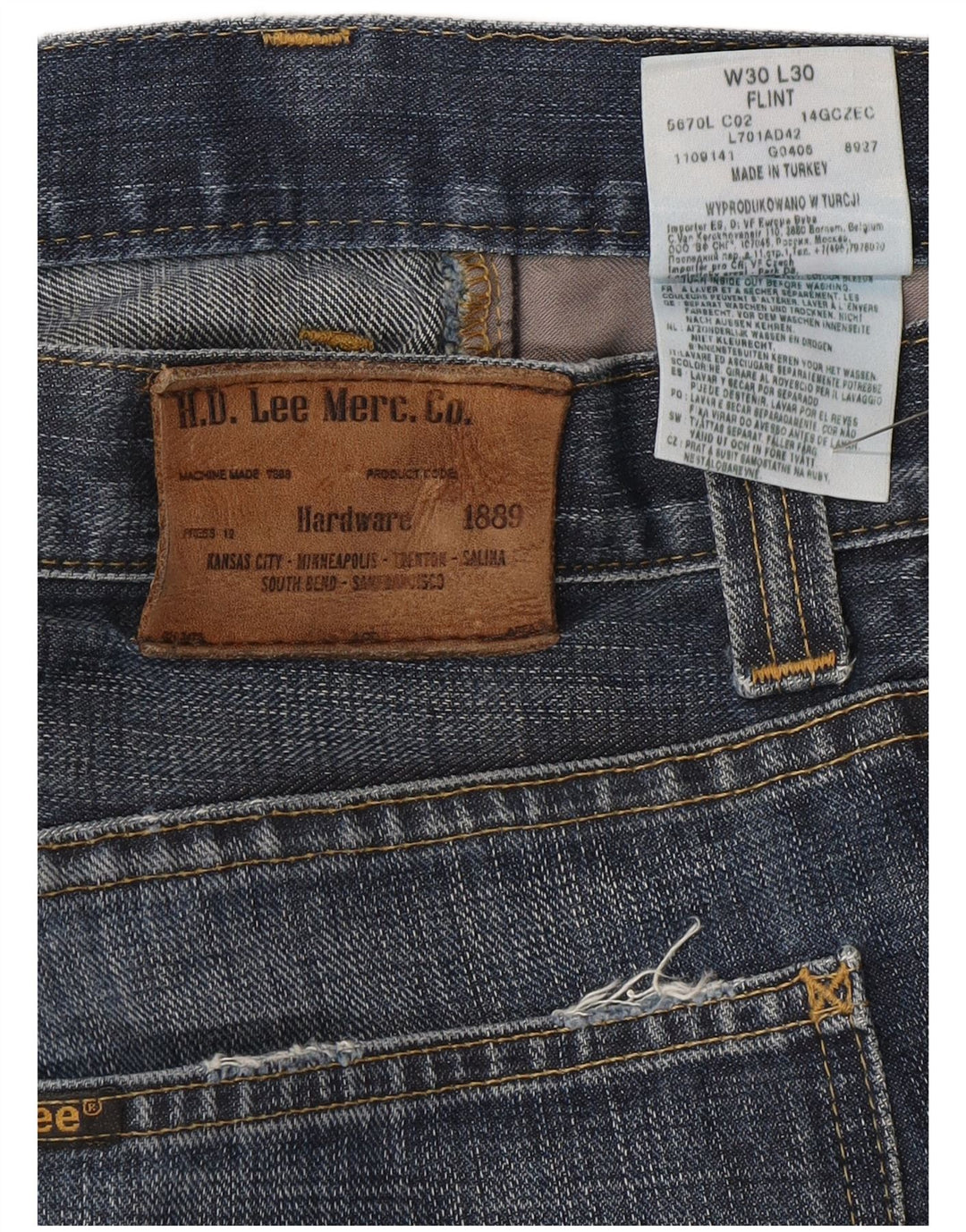 Lee Damen Flint Straight Jeans W30 L30 Blaue Baumwolle