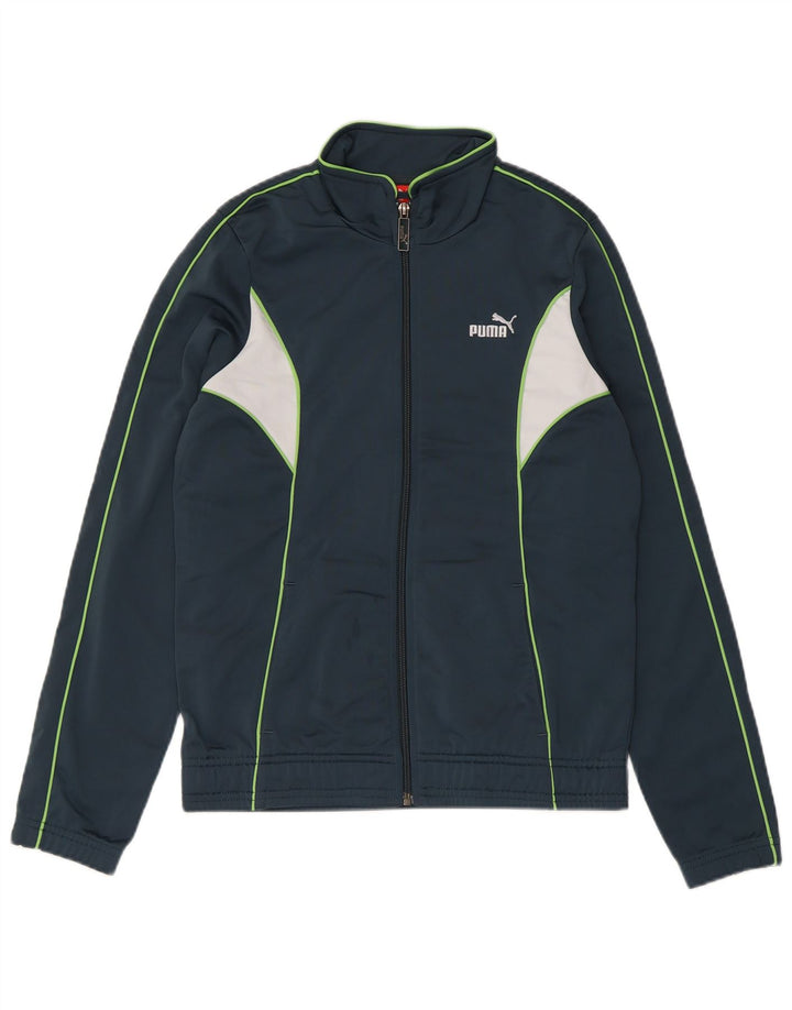 PUMA Damen-Trainingsanzug-Top-Jacke, UK 12, Mittel, Marineblau, Farbblock