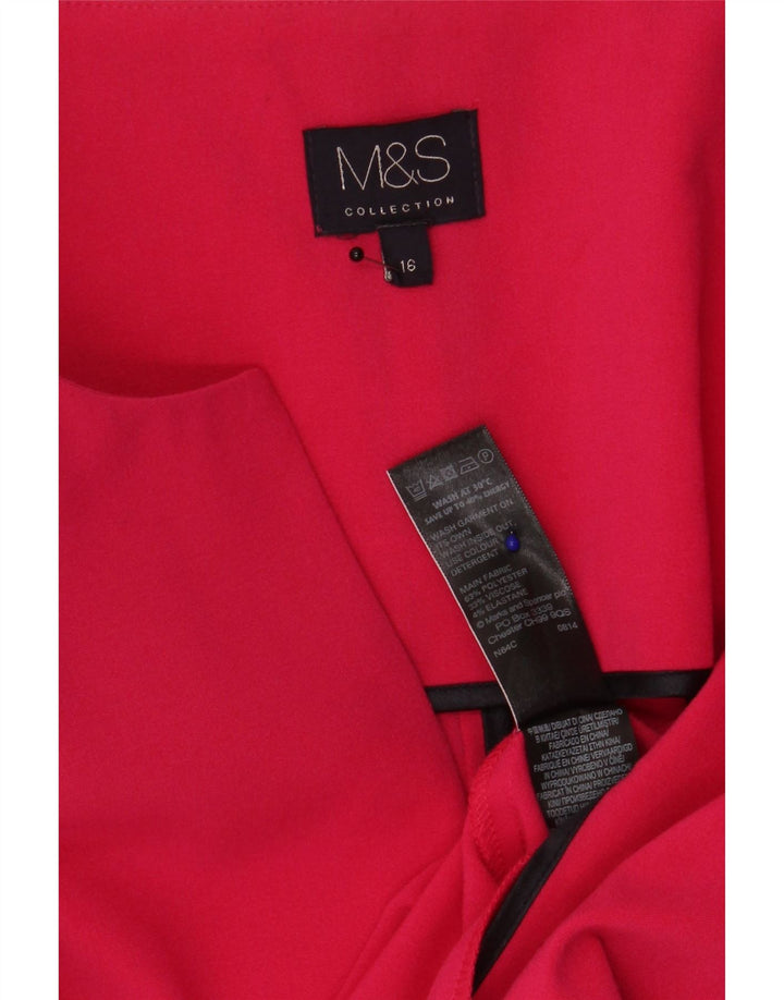 Marks & Spencer Womens Open Blazer Jacke UK 16 Large Pink Colourblock
