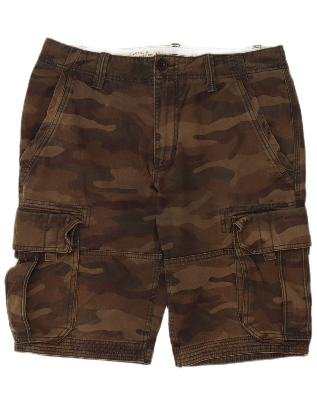 Fat Face Herren Cargo-Shorts W32 Medium Khaki Camouflage Baumwolle